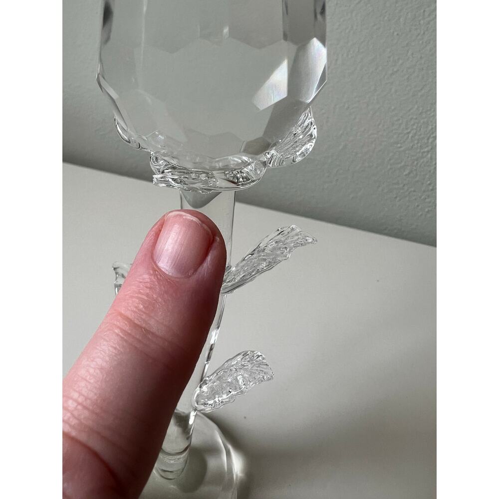 Vintage Glass Rose Tulip Flower Long Stem *Read One Broken Petal - Picture 5 of 7